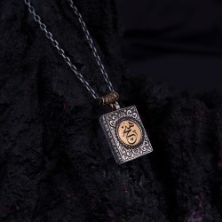 Arapça Hiç İşlemeli Gümüş Cevşen Kolye Z3023 - Thumbnail