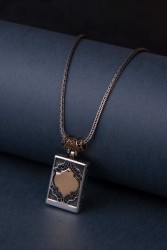 Cevşen Kabı Siyah Oniks Taşlı Gümüş Kolye (Mini Boy) Z2799 - Thumbnail