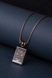 Cevşen Kabı Siyah Oniks Taşlı Gümüş Kolye (Mini Boy) Z2799 - Thumbnail