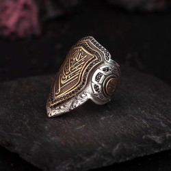 Şüca Zihgir La Galibe Modeli Gümüş Erkek Yüzük - Thumbnail
