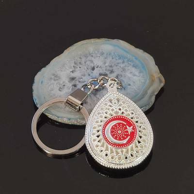 Damla Model Ay Yıldızlı Metal Anahtarlık Z1630