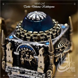 İslam Usta Tasarımı Yeni Çağ 925 Ayar Gümüş Erkek Yüzük - Thumbnail
