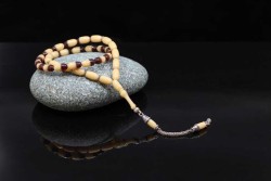 Ve Tesbih - Gümüş Püsküllü Kapsül Kesim Sıkma Kehribar Tesbih Z1440