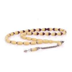 Ve Tesbih - Gümüş Püsküllü Kapsül Kesim Sıkma Kehribar Tesbih Z1440 (1)