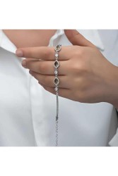 Zultanit Taşlı 3'lü Model Gümüş Kadın Bileklik -Z3673 - Thumbnail